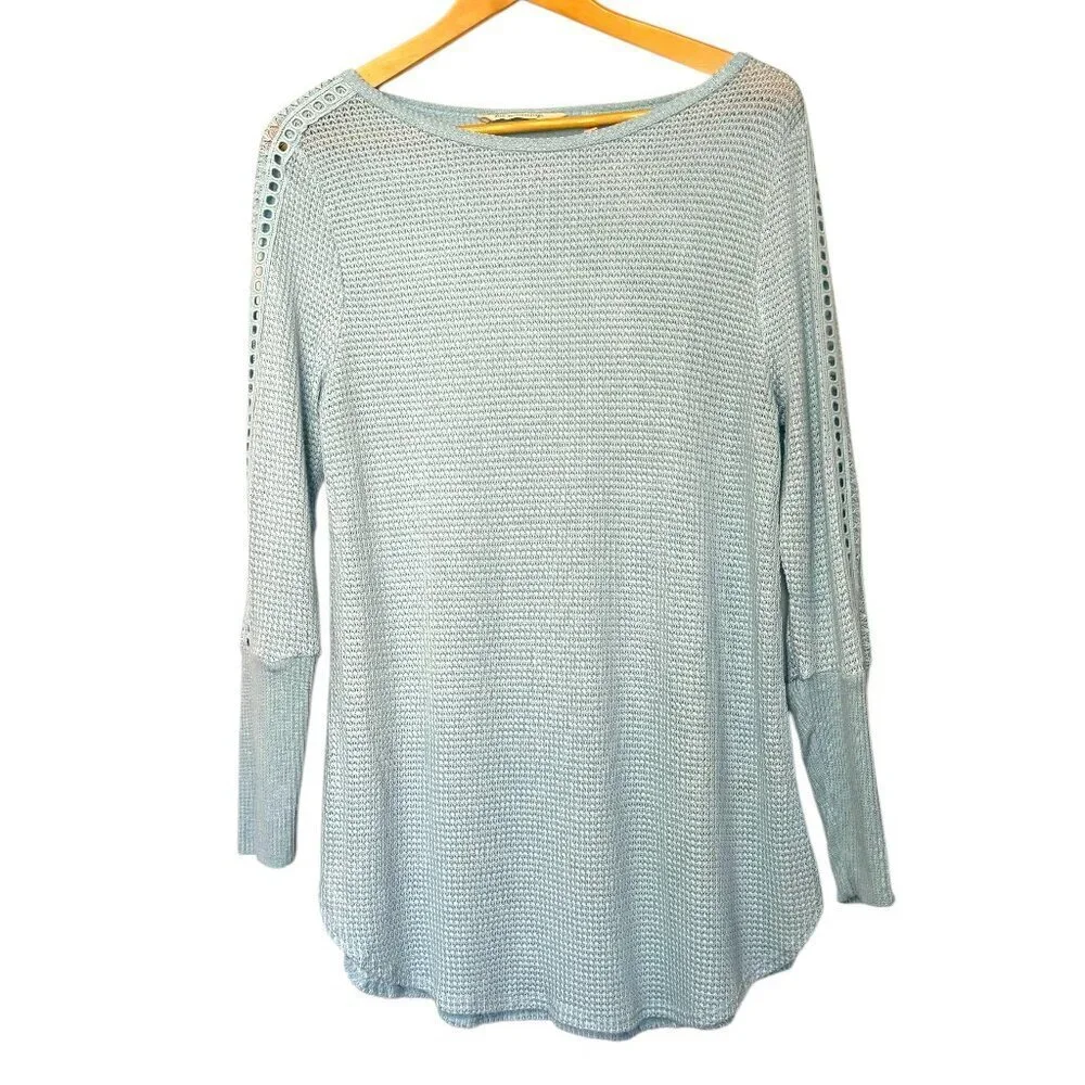 Soft Surroundings Lightweight Knit Sweater Size Small Very Light Blue Spring - Picture 1 of 5